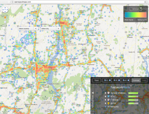 Cellphone coverage map